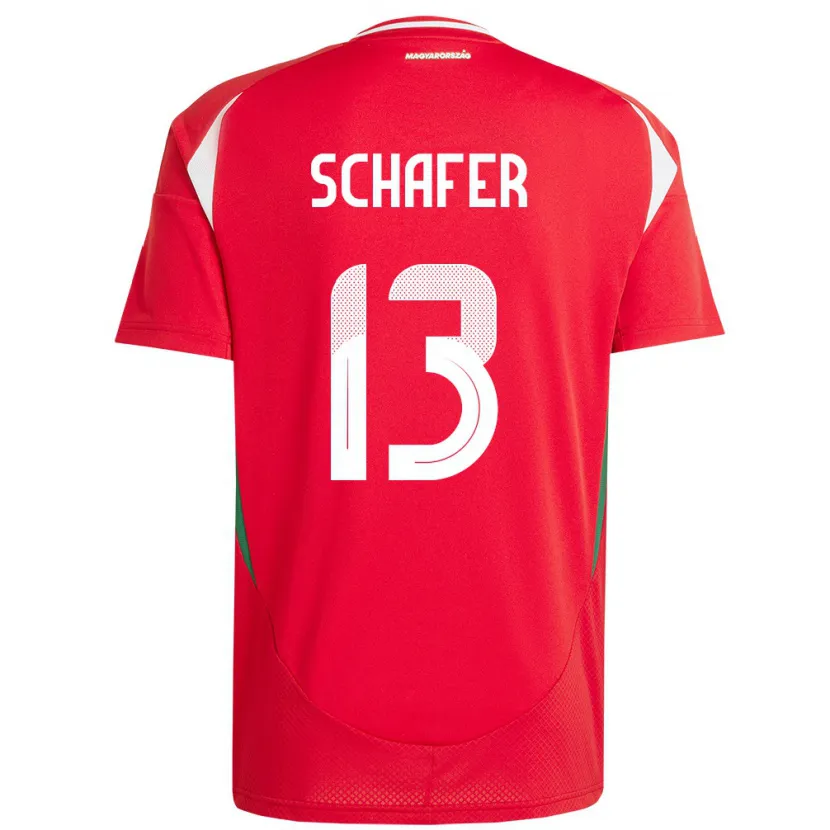 Danxen Femme Maillot Hongrie András Schäfer #13 Rouge Tenues Domicile 24-26 T-Shirt