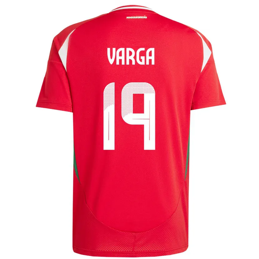Danxen Femme Maillot Hongrie Barnabás Varga #19 Rouge Tenues Domicile 24-26 T-Shirt