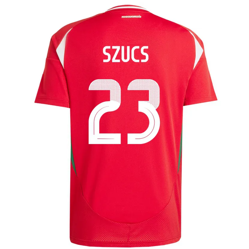 Danxen Femme Maillot Hongrie Tamás Szűcs #23 Rouge Tenues Domicile 24-26 T-Shirt