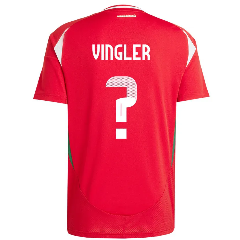 Danxen Femme Maillot Hongrie László Vingler #0 Rouge Tenues Domicile 24-26 T-Shirt