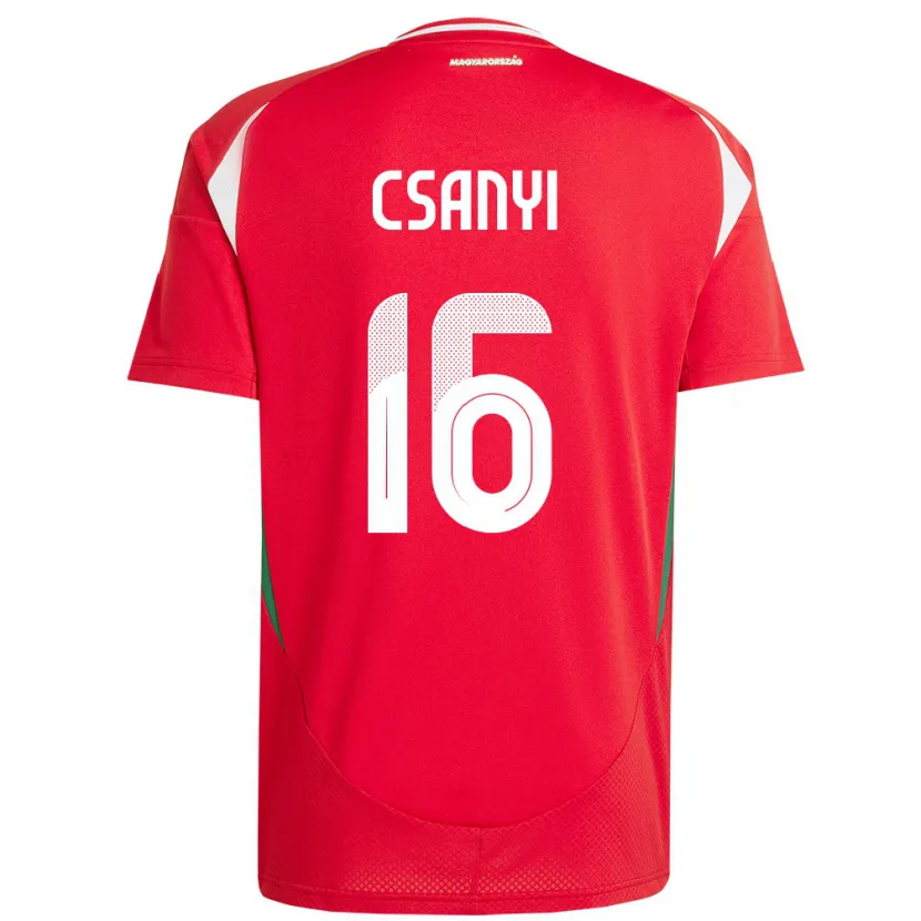 Danxen Femme Maillot Hongrie Diána Csányi #16 Rouge Tenues Domicile 24-26 T-Shirt