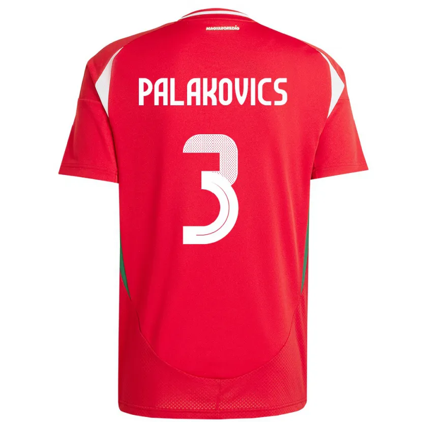 Danxen Femme Maillot Hongrie Laura Palakovics #3 Rouge Tenues Domicile 24-26 T-Shirt