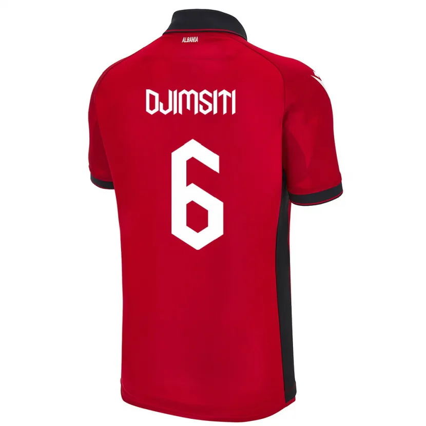 Danxen Femme Maillot Albanie Berat Djimsiti #6 Rouge Tenues Domicile 24-26 T-Shirt