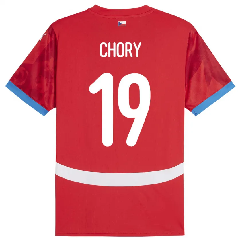 Danxen Femme Maillot Tchéquie Tomas Chory #19 Rouge Tenues Domicile 24-26 T-Shirt