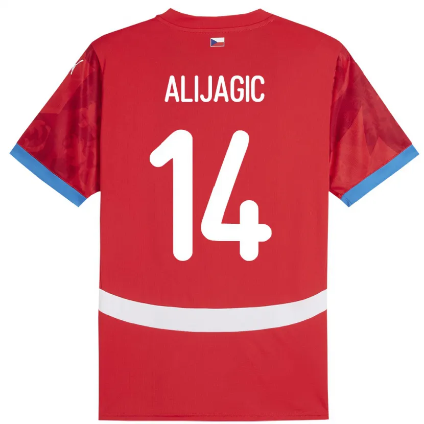 Danxen Femme Maillot Tchéquie Denis Alijagic #14 Rouge Tenues Domicile 24-26 T-Shirt