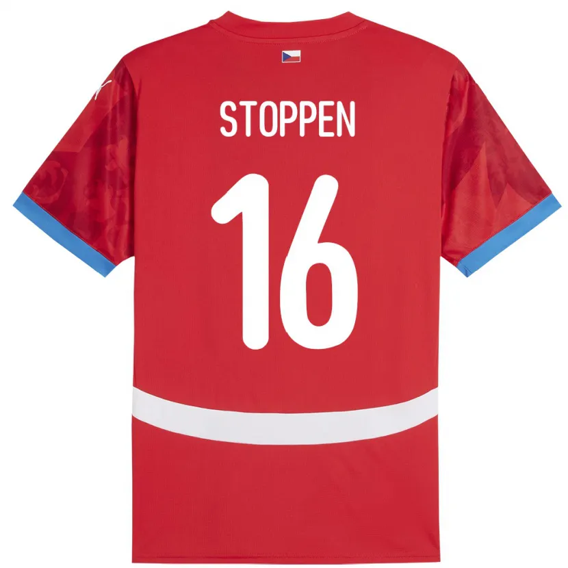 Danxen Femme Maillot Tchéquie Tadeas Stoppen #16 Rouge Tenues Domicile 24-26 T-Shirt