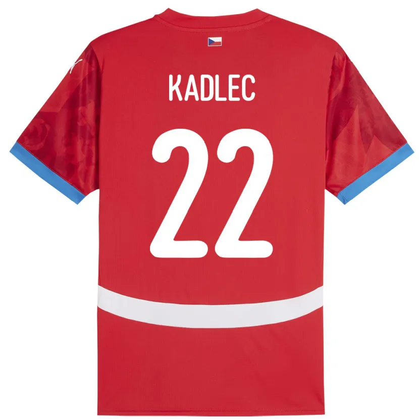 Danxen Femme Maillot Tchéquie Adam Kadlec #22 Rouge Tenues Domicile 24-26 T-Shirt