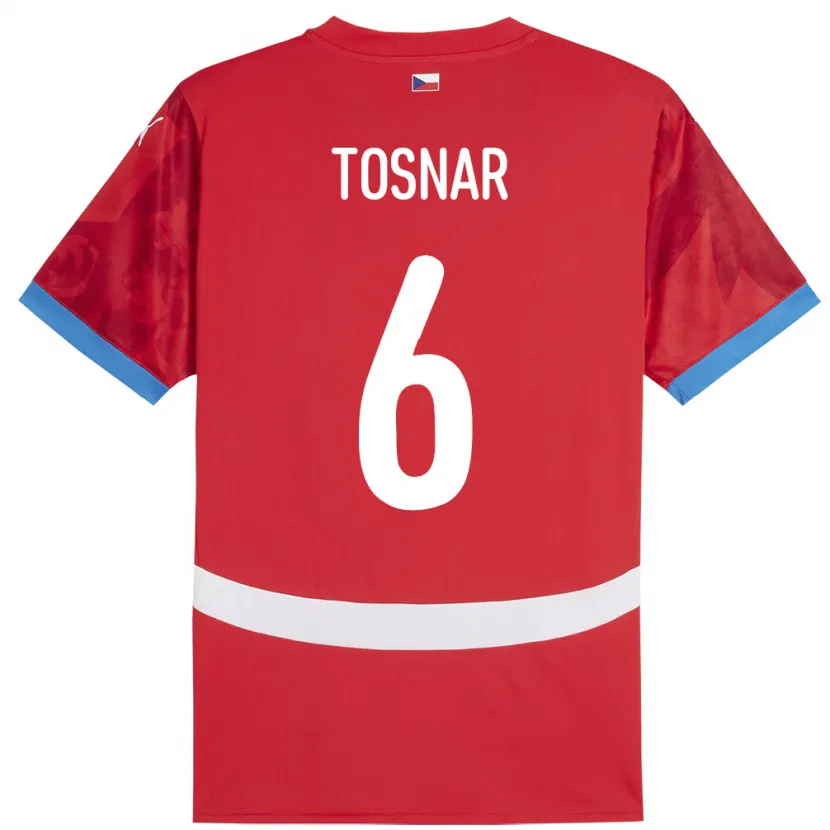 Danxen Femme Maillot Tchéquie Jakub Tosnar #6 Rouge Tenues Domicile 24-26 T-Shirt