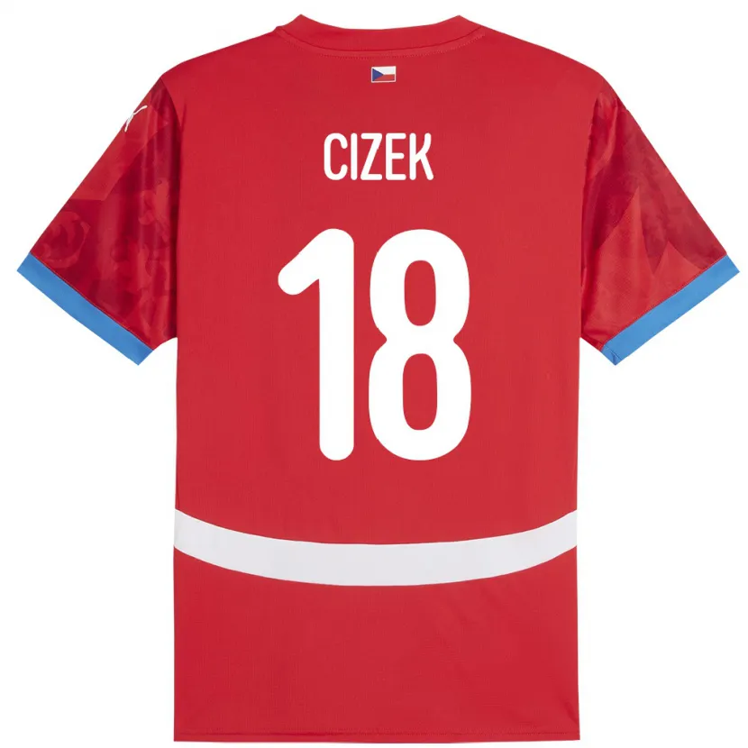 Danxen Femme Maillot Tchéquie Krystof Cizek #18 Rouge Tenues Domicile 24-26 T-Shirt