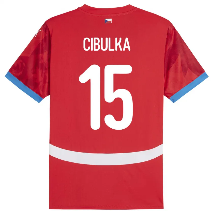 Danxen Femme Maillot Tchéquie Oskar Cibulka #15 Rouge Tenues Domicile 24-26 T-Shirt