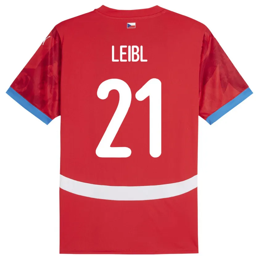 Danxen Femme Maillot Tchéquie Adam Leibl #21 Rouge Tenues Domicile 24-26 T-Shirt