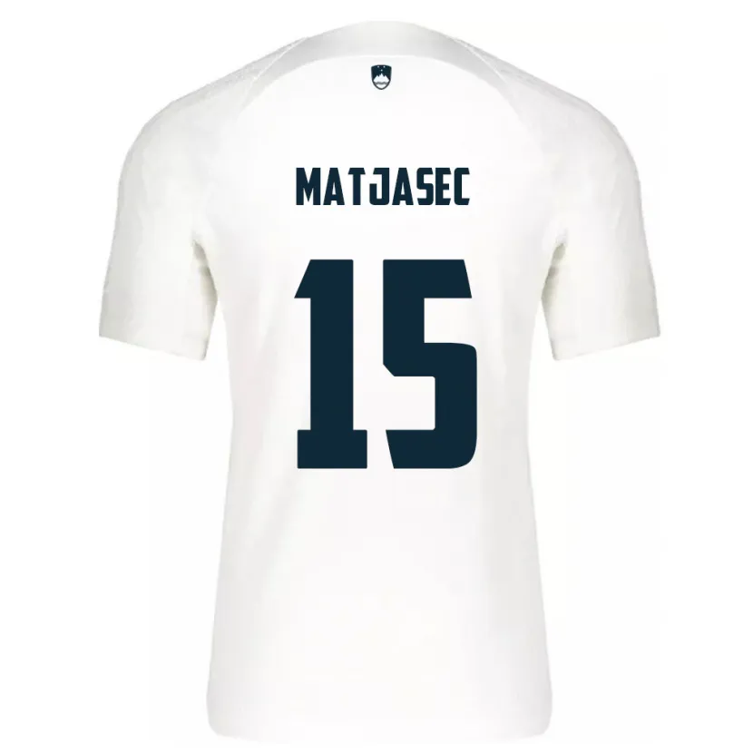 Danxen Femme Maillot Slovénie Miha Matjasec #15 Blanc Tenues Domicile 24-26 T-Shirt