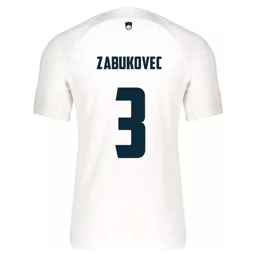 Danxen Femme Maillot Slovénie Anze Zabukovec #3 Blanc Tenues Domicile 24-26 T-Shirt