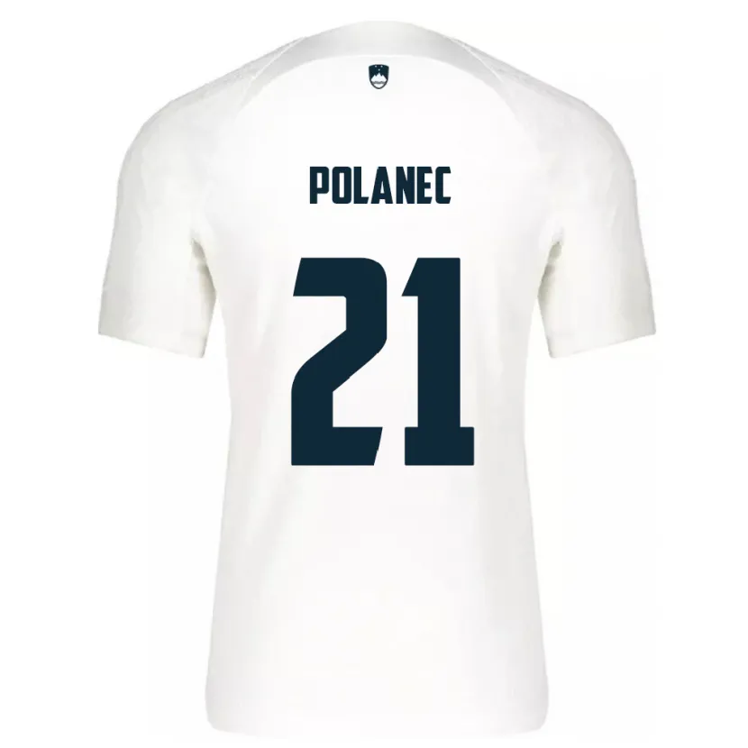 Danxen Femme Maillot Slovénie Gaj Polanec #21 Blanc Tenues Domicile 24-26 T-Shirt