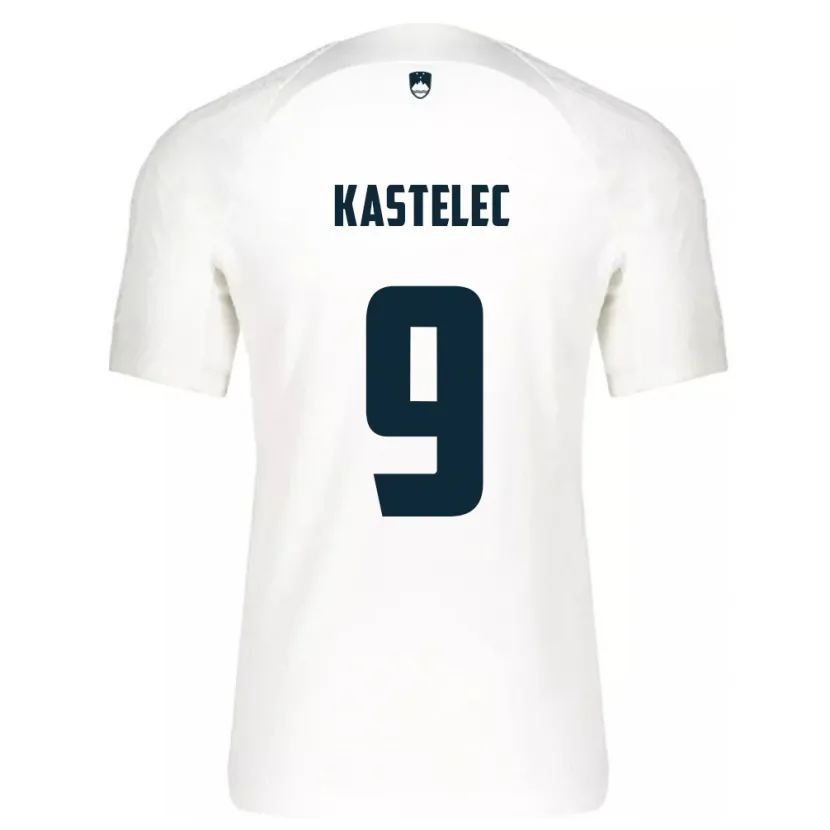 Danxen Femme Maillot Slovénie Mirjam Kastelec #9 Blanc Tenues Domicile 24-26 T-Shirt