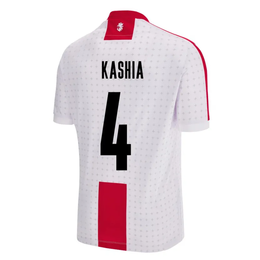 Danxen Femme Maillot Géorgie Guram Kashia #4 Blanc Tenues Domicile 24-26 T-Shirt
