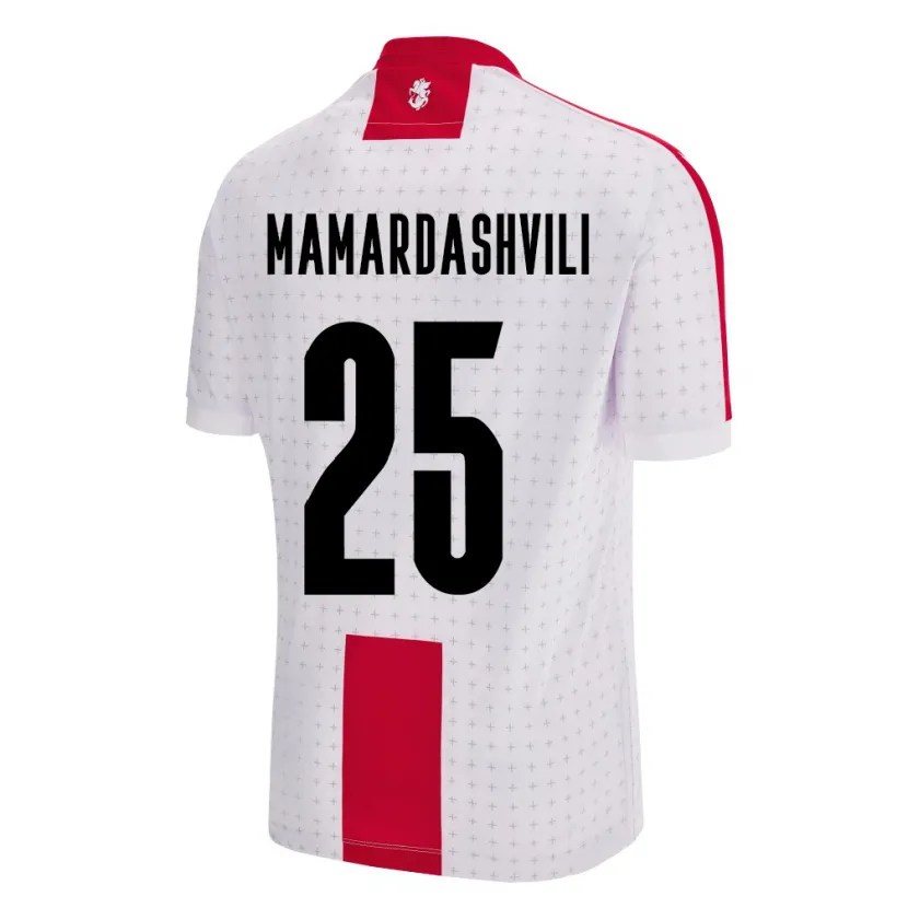 Danxen Femme Maillot Géorgie Giorgi Mamardashvili #25 Blanc Tenues Domicile 24-26 T-Shirt