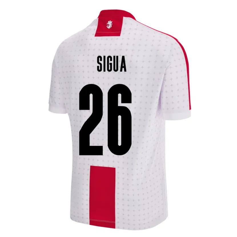 Danxen Femme Maillot Géorgie Gabriel Sigua #26 Blanc Tenues Domicile 24-26 T-Shirt
