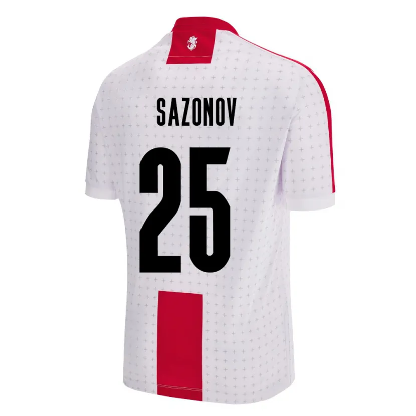 Danxen Femme Maillot Géorgie Saba Sazonov #25 Blanc Tenues Domicile 24-26 T-Shirt