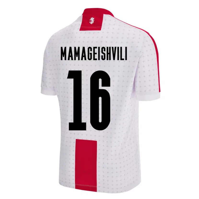 Danxen Femme Maillot Géorgie Gizo Mamageishvili #16 Blanc Tenues Domicile 24-26 T-Shirt