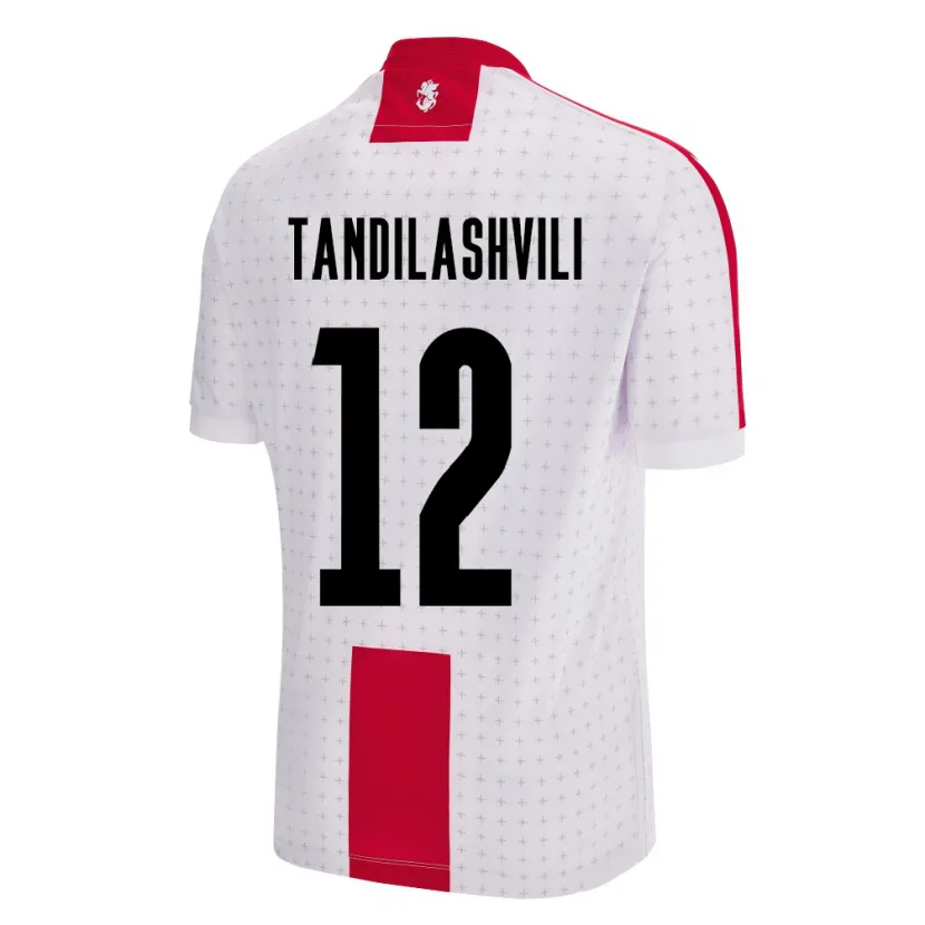 Danxen Femme Maillot Géorgie Levan Tandilashvili #12 Blanc Tenues Domicile 24-26 T-Shirt