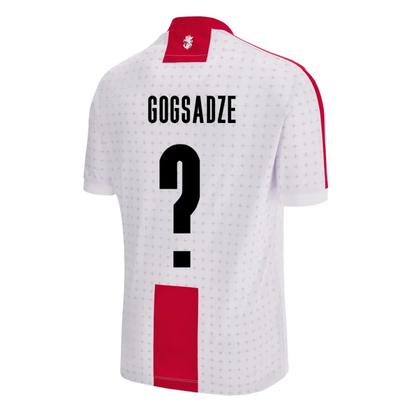 Danxen Femme Maillot Géorgie Giorgi Gogsadze #0 Blanc Tenues Domicile 24-26 T-Shirt