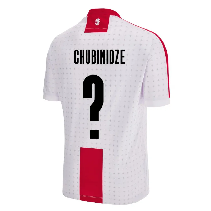Danxen Femme Maillot Géorgie George Chubinidze #0 Blanc Tenues Domicile 24-26 T-Shirt