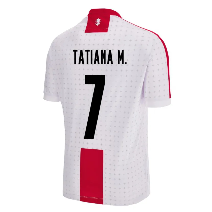 Danxen Femme Maillot Géorgie Tatiana Matveeva #7 Blanc Tenues Domicile 24-26 T-Shirt