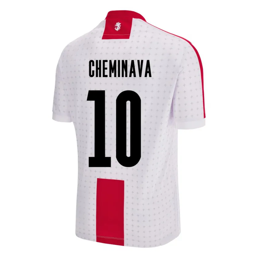 Danxen Femme Maillot Géorgie Ana Cheminava #10 Blanc Tenues Domicile 24-26 T-Shirt