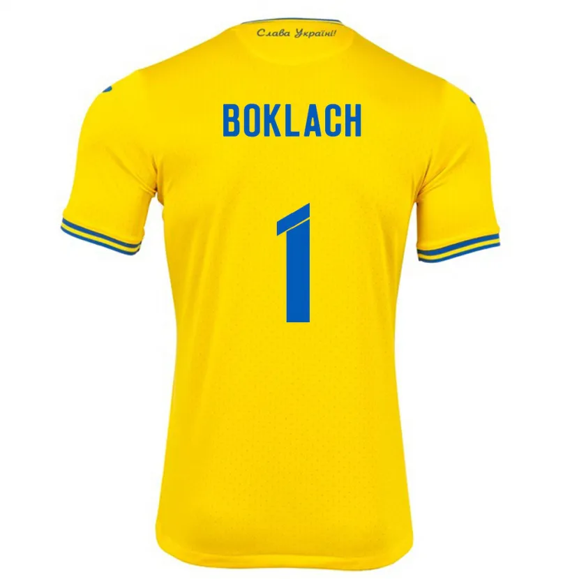 Danxen Femme Maillot Ukraine Kateryna Boklach #1 Jaune Tenues Domicile 24-26 T-Shirt