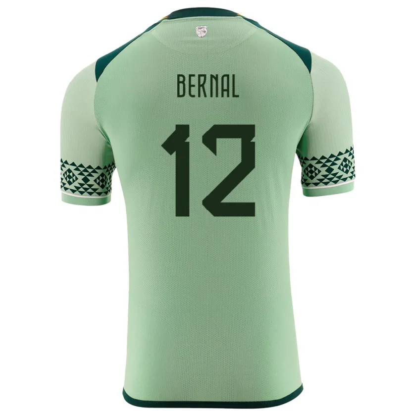 Danxen Femme Maillot Bolivie Joel Bernal #12 Vert Clair Tenues Domicile 24-26 T-Shirt