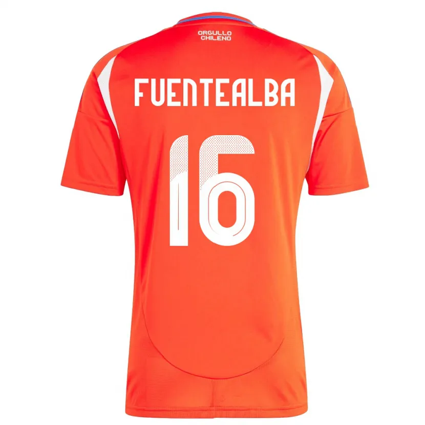 Danxen Femme Maillot Chili Jeison Fuentealba #16 Rouge Tenues Domicile 24-26 T-Shirt