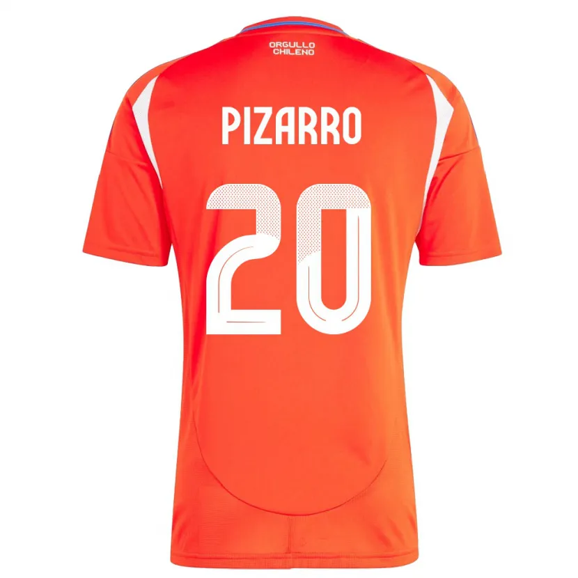 Danxen Femme Maillot Chili Damián Pizarro #20 Rouge Tenues Domicile 24-26 T-Shirt