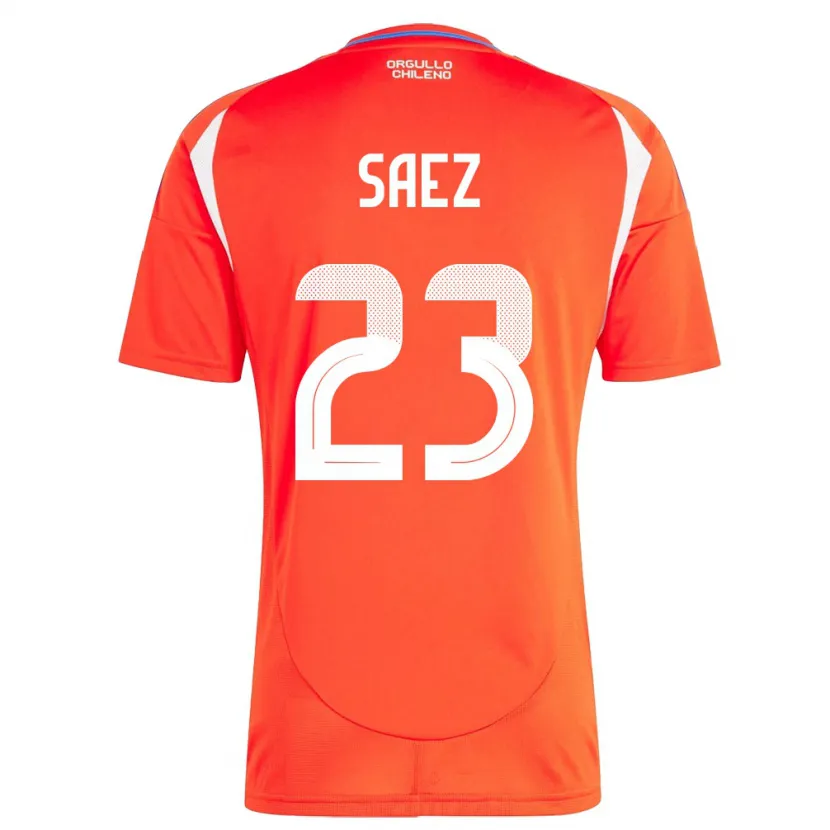Danxen Femme Maillot Chili Ignacio Sáez #23 Rouge Tenues Domicile 24-26 T-Shirt