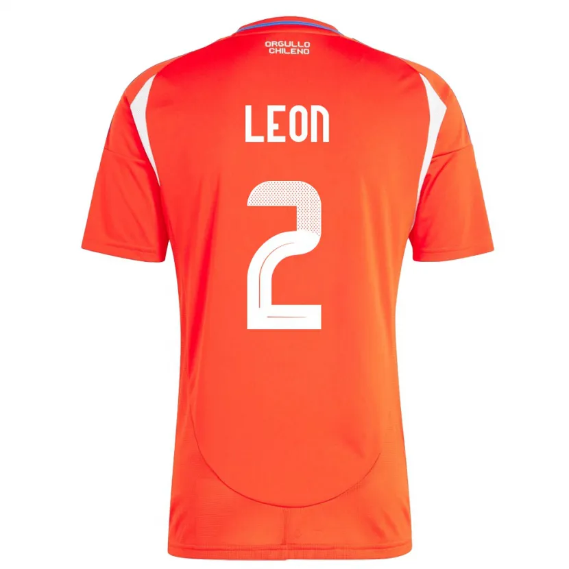 Danxen Femme Maillot Chili Maicol León #2 Rouge Tenues Domicile 24-26 T-Shirt