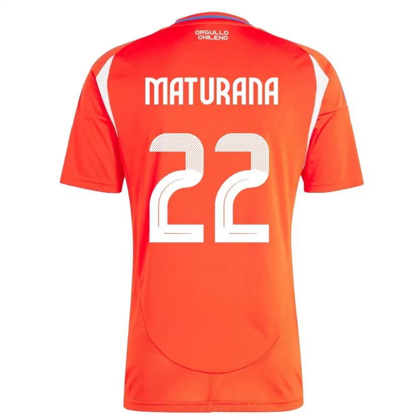 Danxen Femme Maillot Chili Martín Maturana #22 Rouge Tenues Domicile 24-26 T-Shirt