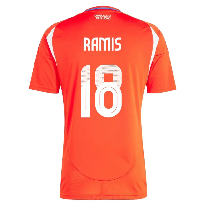 Danxen Femme Maillot Chili Oliver Ramis #18 Rouge Tenues Domicile 24-26 T-Shirt