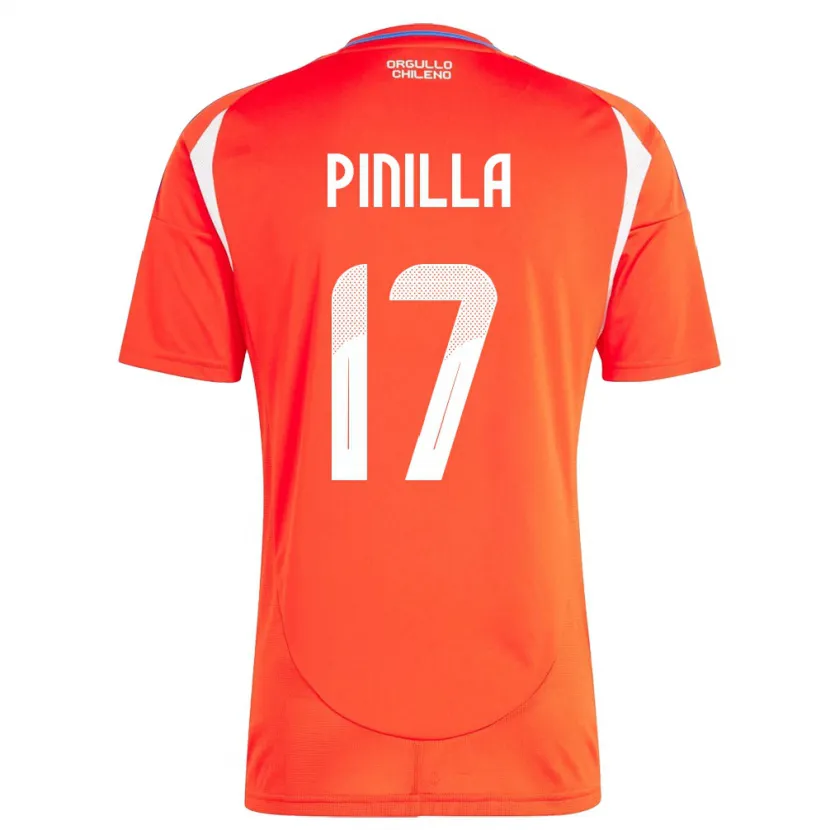 Danxen Femme Maillot Chili Fernanda Pinilla #17 Rouge Tenues Domicile 24-26 T-Shirt
