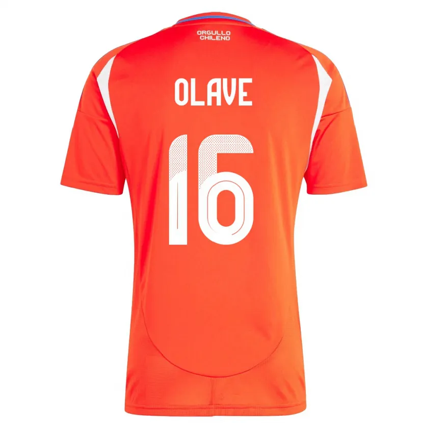 Danxen Femme Maillot Chili Isidora Olave #16 Rouge Tenues Domicile 24-26 T-Shirt