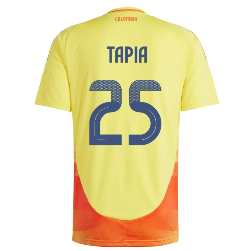 Danxen Femme Maillot Colombie Katherine Tapia #25 Jaune Tenues Domicile 24-26 T-Shirt