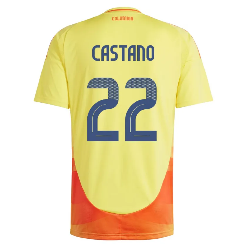 Danxen Femme Maillot Colombie Stefany Castaño #22 Jaune Tenues Domicile 24-26 T-Shirt