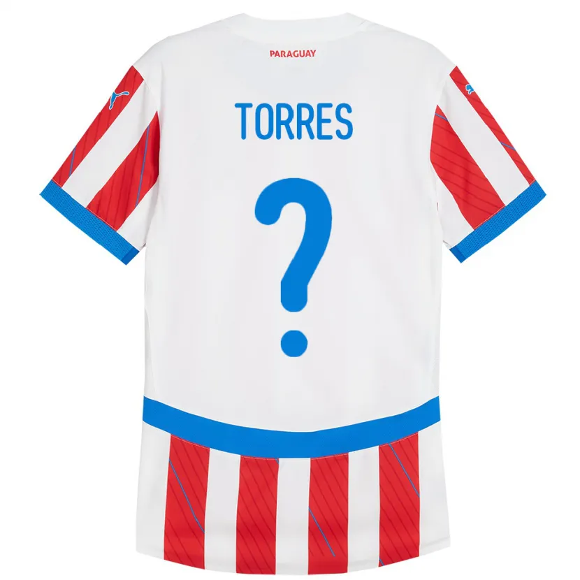 Danxen Femme Maillot Paraguay Diego Torres #0 Blanc Rouge Tenues Domicile 24-26 T-Shirt