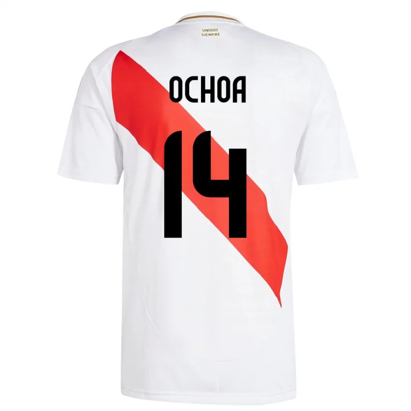 Danxen Femme Maillot Pérou Victoria Ochoa #14 Blanc Tenues Domicile 24-26 T-Shirt