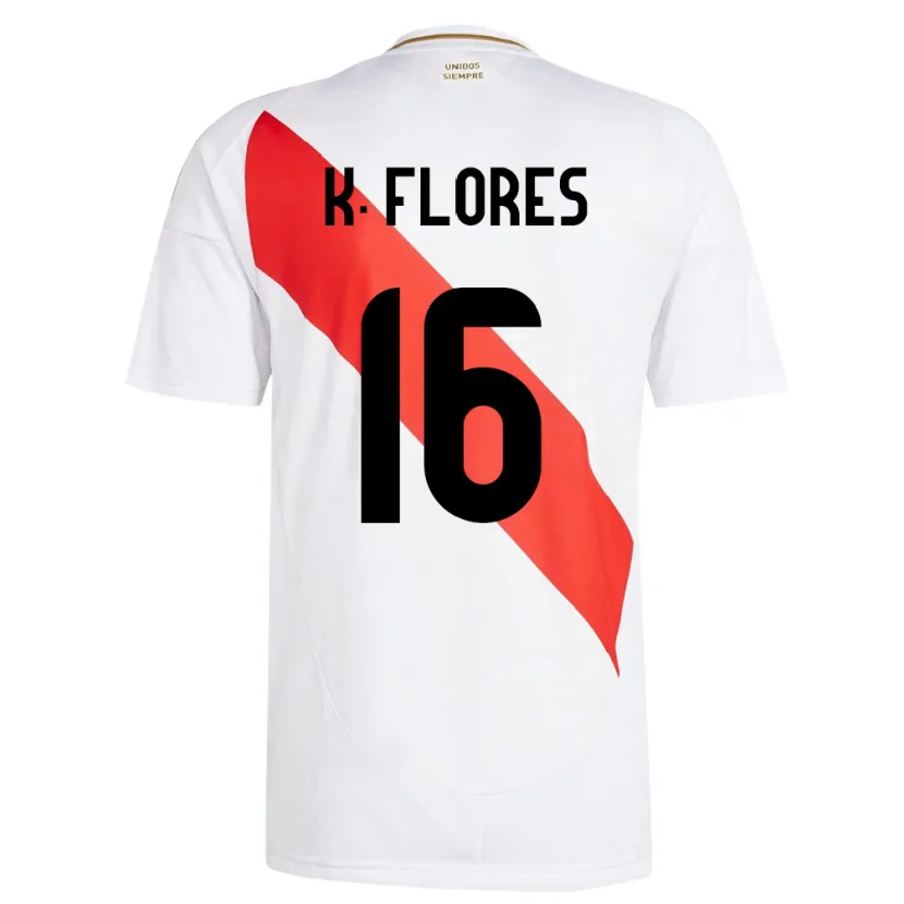 Danxen Femme Maillot Pérou Kimbherly Flores #16 Blanc Tenues Domicile 24-26 T-Shirt
