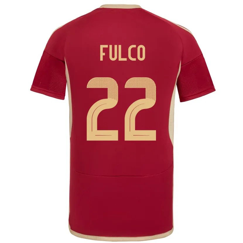 Danxen Femme Maillot Venezuela Pedro Fulco #22 Bourgogne Tenues Domicile 24-26 T-Shirt