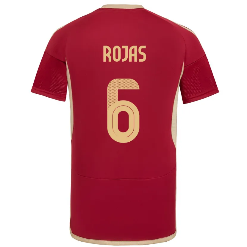 Danxen Femme Maillot Venezuela Carlos Rojas #6 Bourgogne Tenues Domicile 24-26 T-Shirt