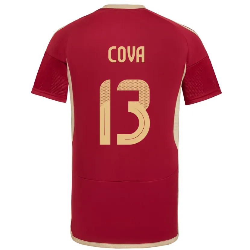 Danxen Femme Maillot Venezuela Alejandro Cova #13 Bourgogne Tenues Domicile 24-26 T-Shirt