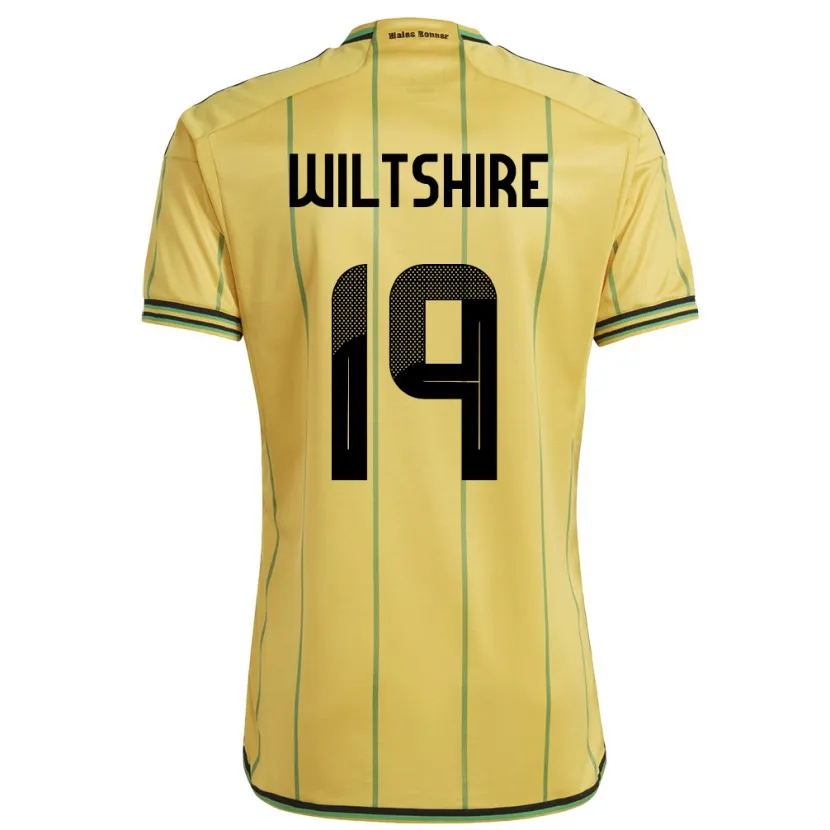 Danxen Femme Maillot Jamaïque Tiernny Wiltshire #19 Jaune Tenues Domicile 24-26 T-Shirt