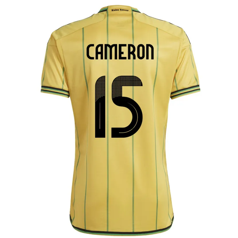 Danxen Femme Maillot Jamaïque Tiffany Cameron #15 Jaune Tenues Domicile 24-26 T-Shirt