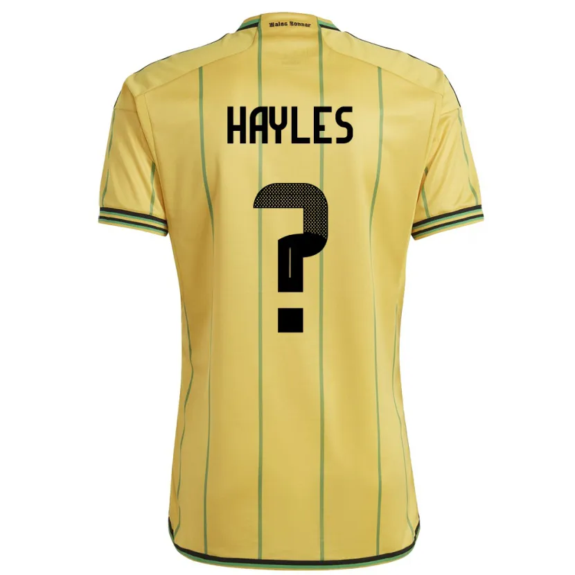 Danxen Femme Maillot Jamaïque Shania Hayles #0 Jaune Tenues Domicile 24-26 T-Shirt